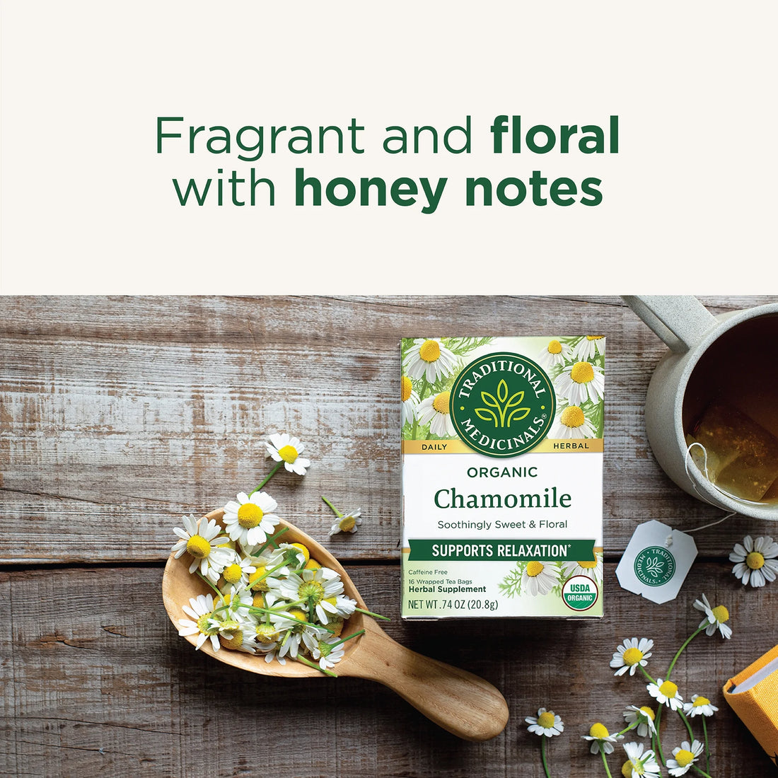 Organic Chamomile Tea — Gentle Calm & Evening Wind-Down Ritual (16 tea bags) 