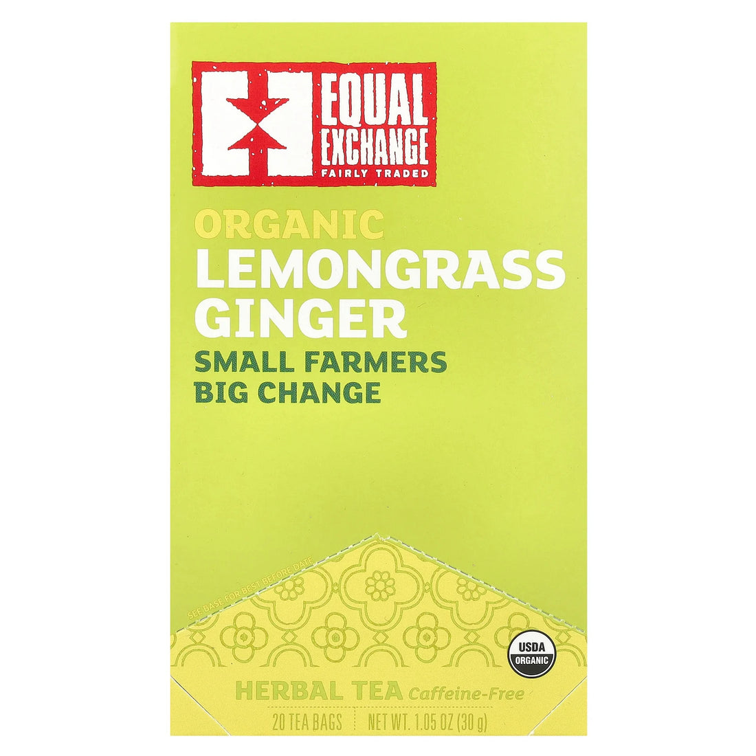 Organic Lemongrass Ginger Tea — Digestive Comfort & Light Refresh Ritual (20 tea bags) 