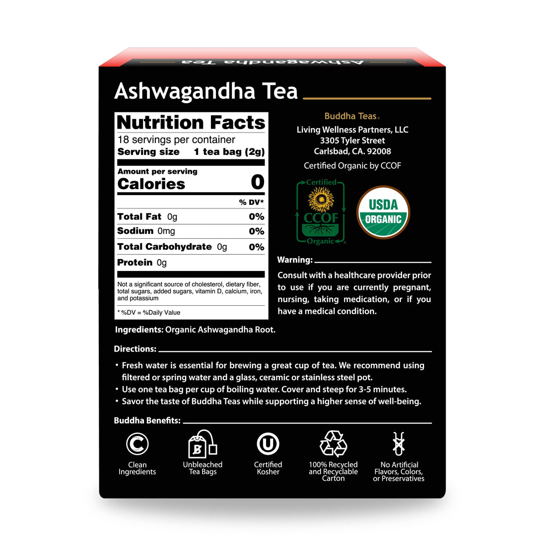 Ashwagandha Tea - Stress Balance & Daily Resilience Ritual (18 tea bags) 